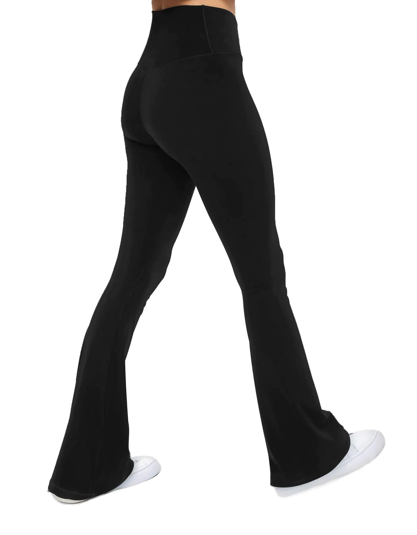 IPMQ Womens Flare Leggings Bootleg Workout Yoga Pants with High Waisted Tummy Control Black