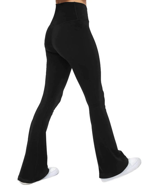 IPMQ Womens Flare Leggings Bootleg Workout Yoga Pants with High Waisted Tummy Control Black